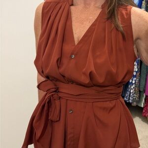 Ann Taylor Terracotta Sleeveless Work Blouse 16
